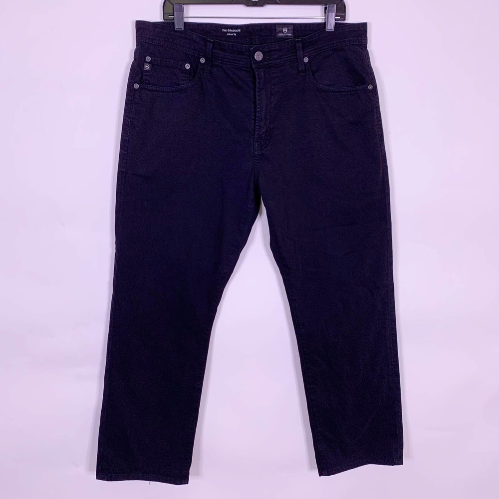 AG Graduate Pants Men's 36x34 fits 36x28 Black Adriano Goldschmied Tailored Leg - Picture 1 of 6